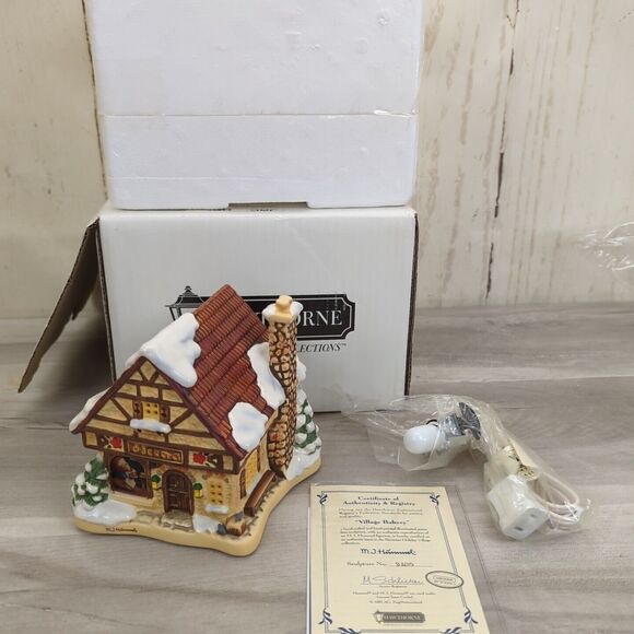 MJ HUMMEL GOEBEL Christmas Hawthorne VILLAGE Bakery W/ Light & COA - Picture 1 of 8